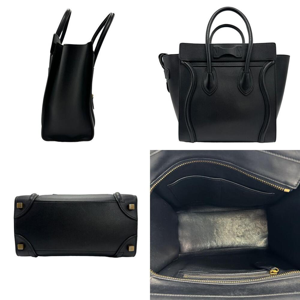 Celine Black Handbag Shopper Luggage Leather Gold
